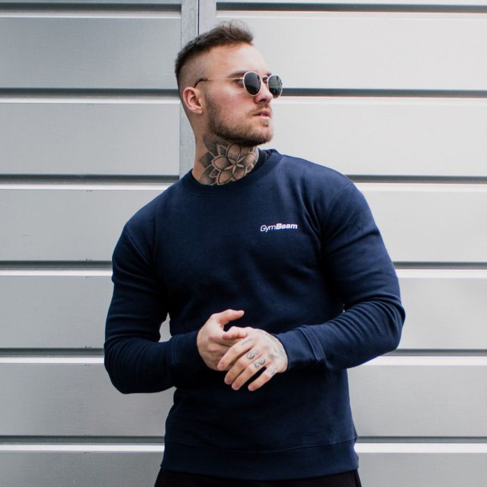 Men’s Sweatshirt Basic Blue White - GymBeam