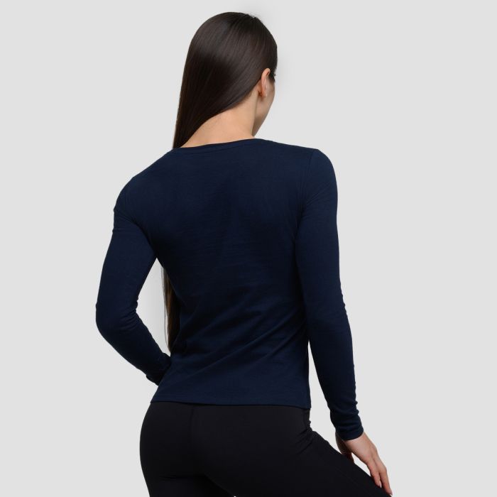 T-Shirt a Maniche Lunghe da Donna Navy - GymBeam XL