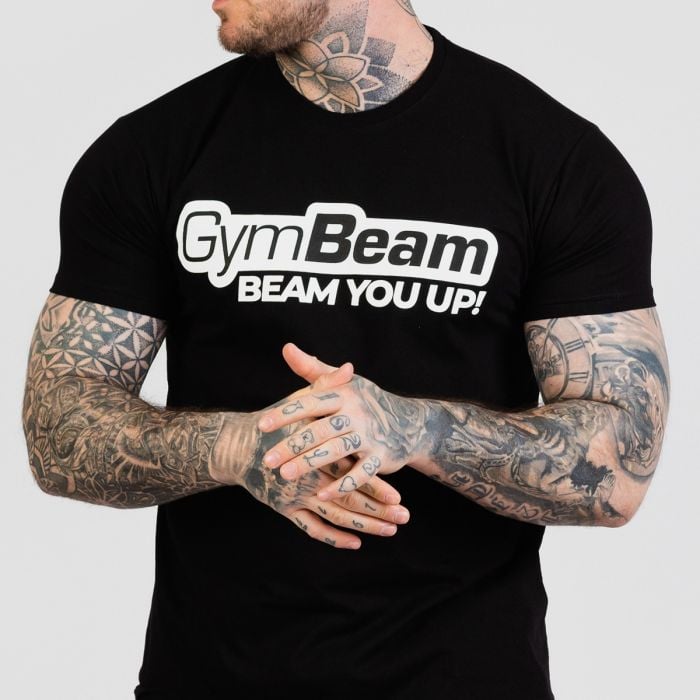 T-Shirt da Uomo Beam Black - GymBeam L