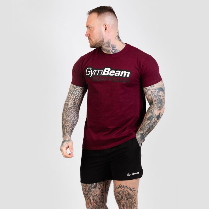 T-Shirt da Uomo Beam Burgundy - GymBeam M