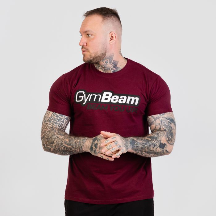 T-Shirt da Uomo Beam Burgundy - GymBeam