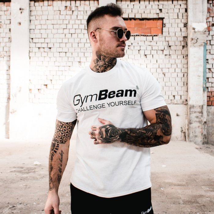 Men's T-shirt  White Black - GymBeam