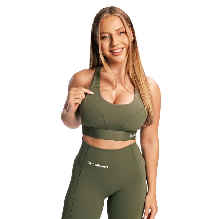 Reggiseno Sportivo Combat Olive Grey - GymBeam M
