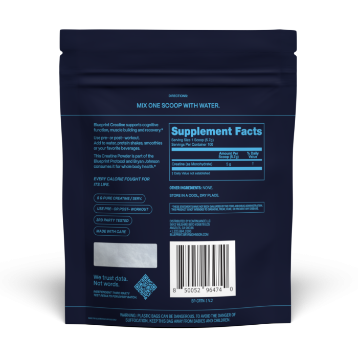 Creatina Monoidrato - Blueprint 439 g - Neutro
