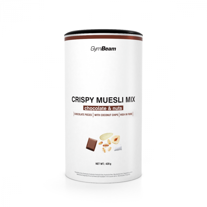 Crispy Muesli Mix - GymBeam 420 g - Cioccolato - Nocciole