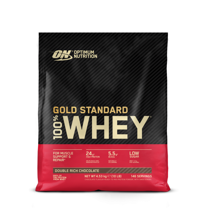 100% Whey Gold Standard - Optimum Nutrition 4540 g - Doppio Cioccolato Gusto Intenso