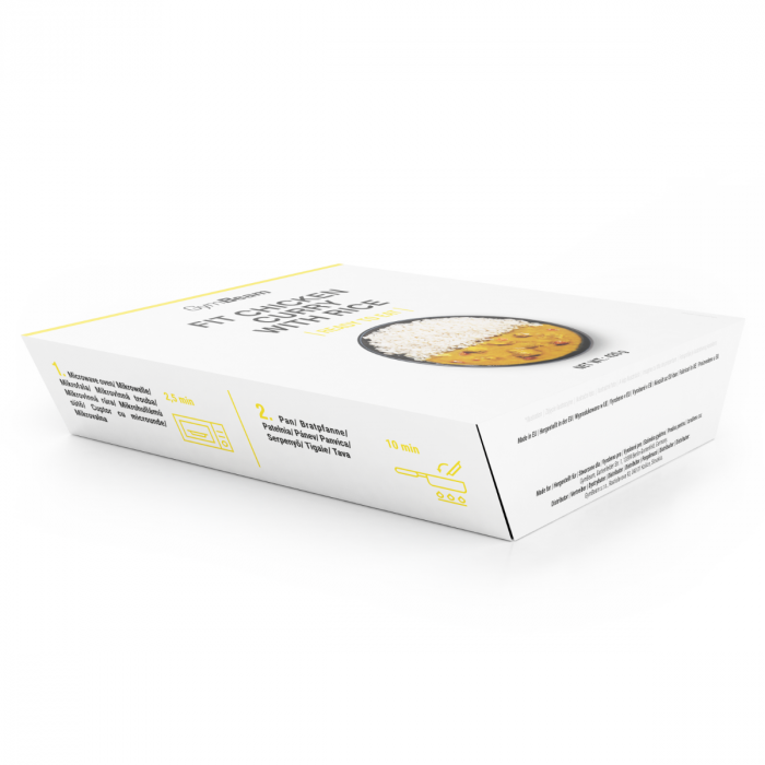 Pollo al Curry con Riso FIT Ready to Eat - GymBeam 420 g