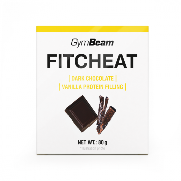 Cioccolato Proteico Fitcheat - GymBeam 80 g - Cioccolato Fondente - Vaniglia