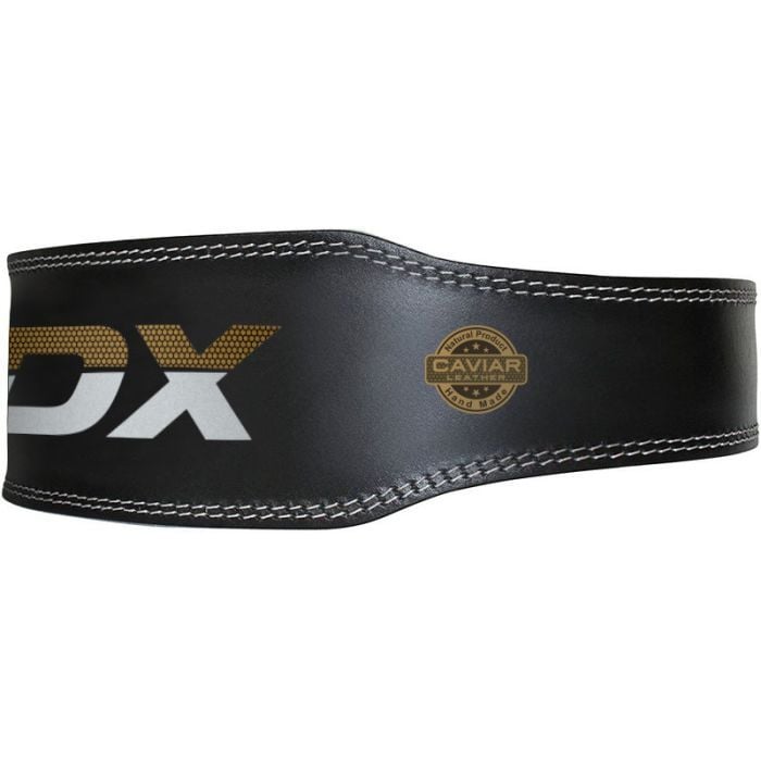 Fitness belt 6“ Leather Black/Gold - RDX Sports L