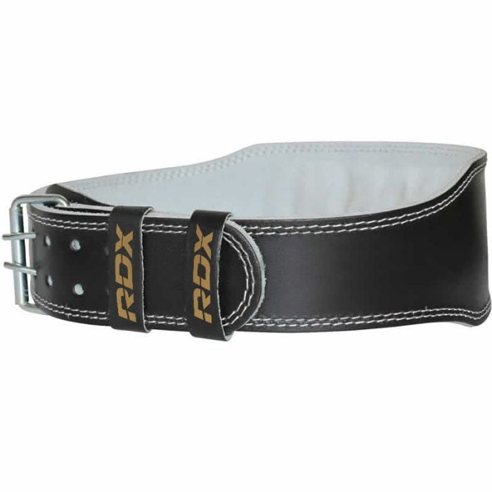 Fitness belt 6“ Leather Black/Gold - RDX Sports L