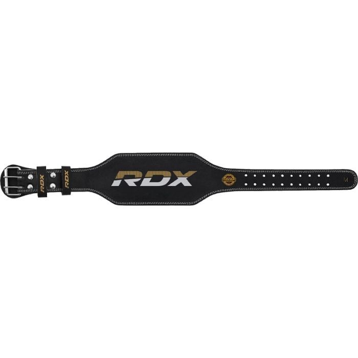 Fitness belt 6“ Leather Black/Gold - RDX Sports L