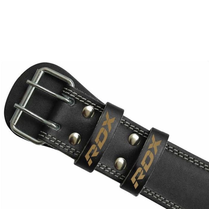Fitness belt 6“ Leather Black/Gold - RDX Sports L