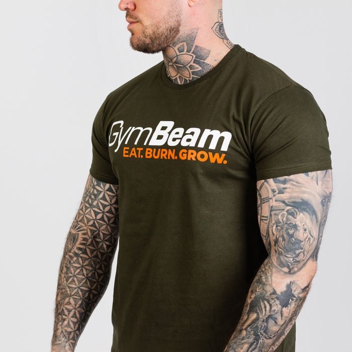 T-Shirt da Uomo Grow Military Green - GymBeam XXL