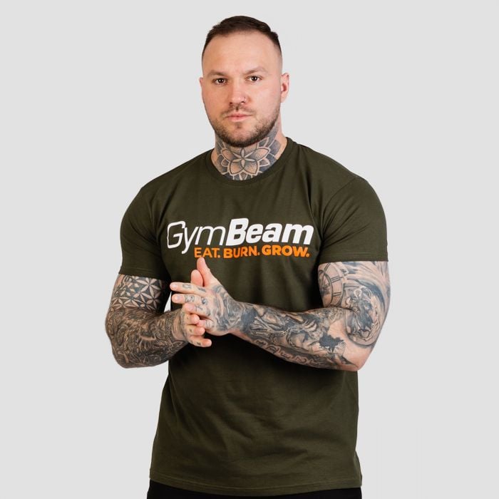 T-Shirt da Uomo Grow Military Green - GymBeam