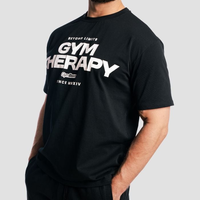 T-Shirt Gym Therapy Black - GymBeam L