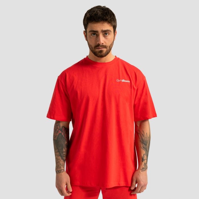 T-Shirt Oversize Hot Red - GymBeam