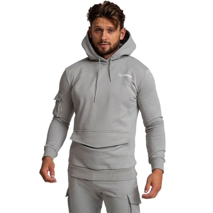 Felpa con Cappuccio TRN da uomo Grey - GymBeam XXXL