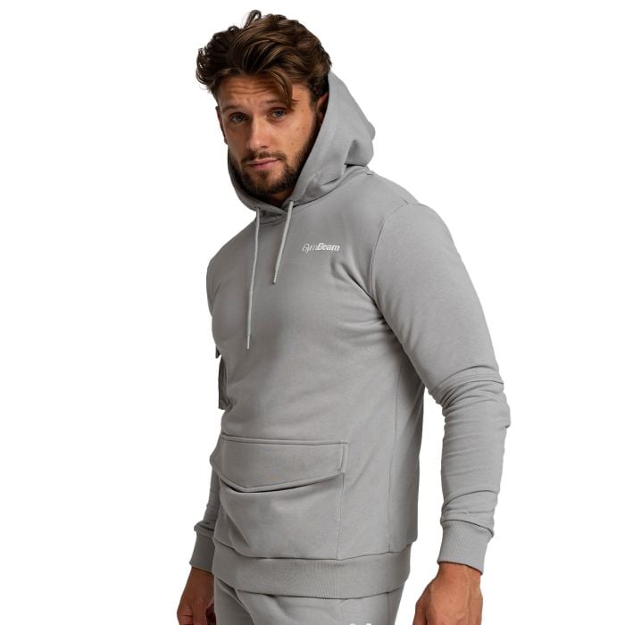 Felpa con Cappuccio TRN da uomo Grey - GymBeam XXXL