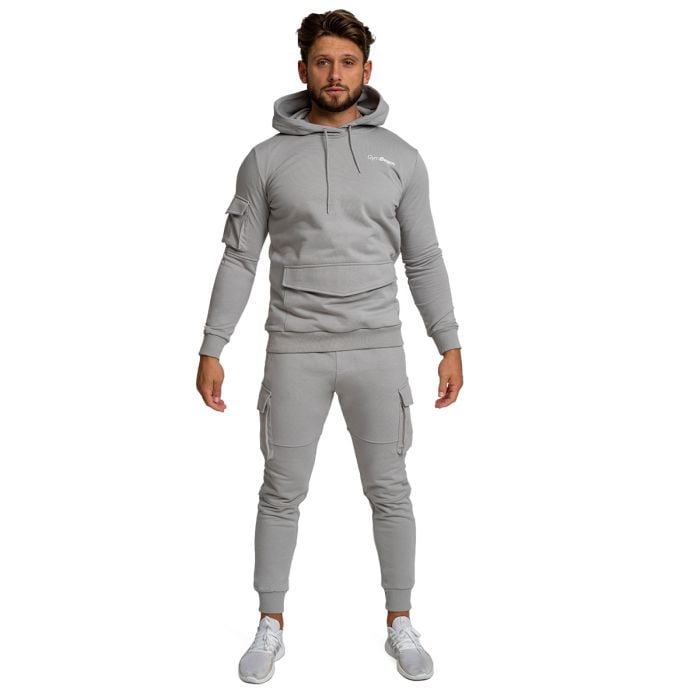 Felpa con Cappuccio TRN da uomo Grey - GymBeam XXXL