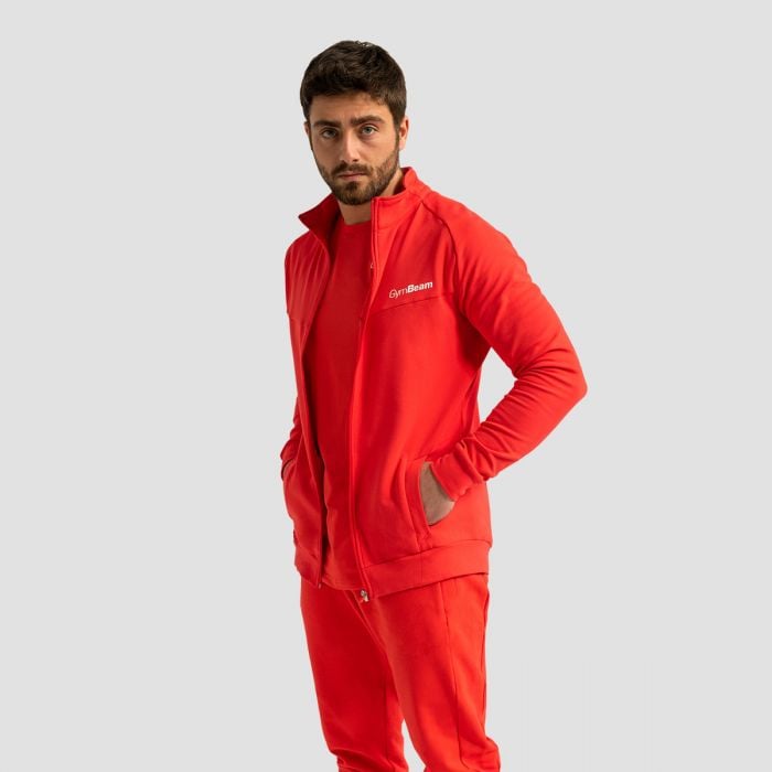Felpa con Zip Limitless Hot Red - GymBeam S