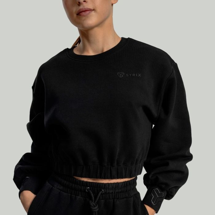 Felpa Cropped Lunar da Donna Black - STRIX L