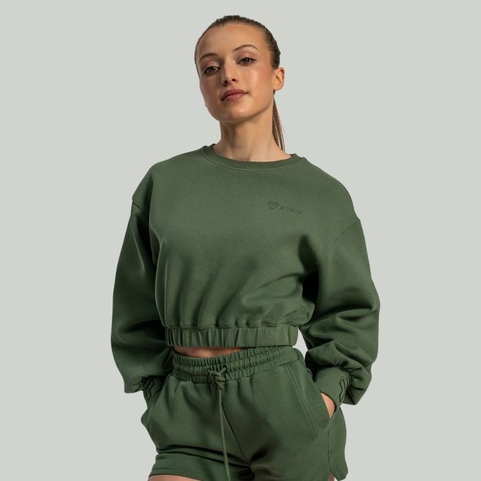 Felpa Cropped Lunar da Donna Cedar Green - STRIX L