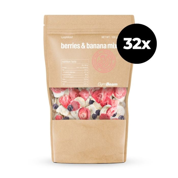 Mix di Frutti Rossi e Banana Liofilizzati - GymBeam 100 g