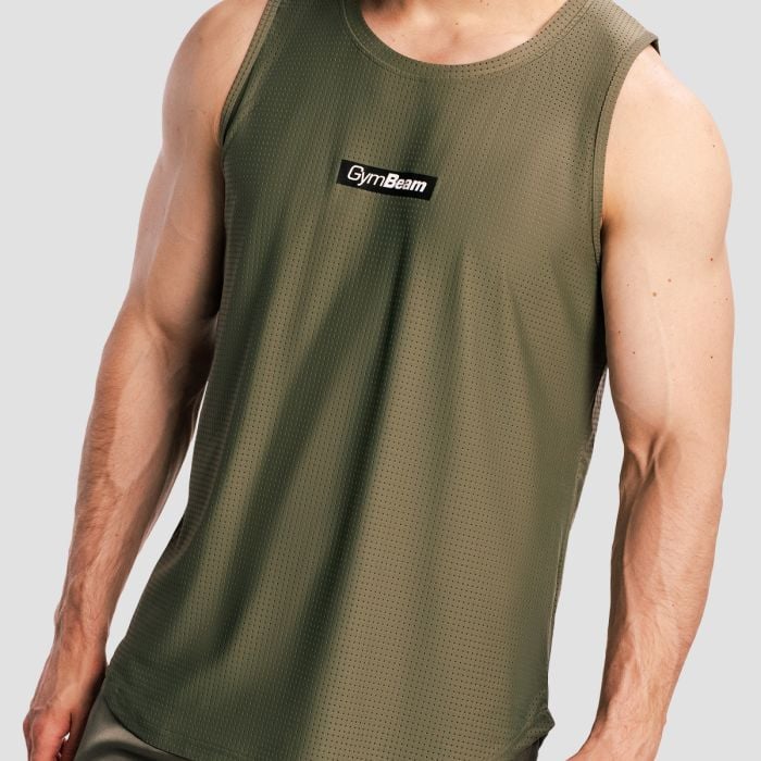 Canotta da Uomo Combat Olive Grey - GymBeam XXL