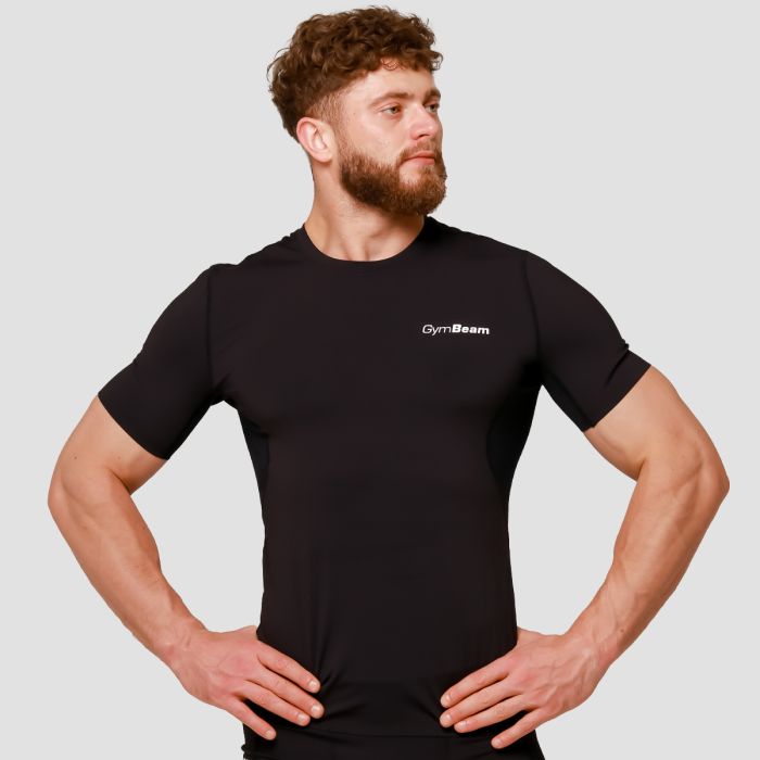 T-Shirt a Compressione Media Black - GymBeam XL