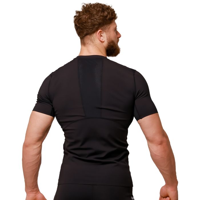T-Shirt a Compressione Media Black - GymBeam XL