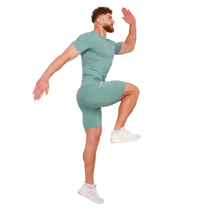 T-Shirt a Maniche Corte High Compression Blue - GymBeam M