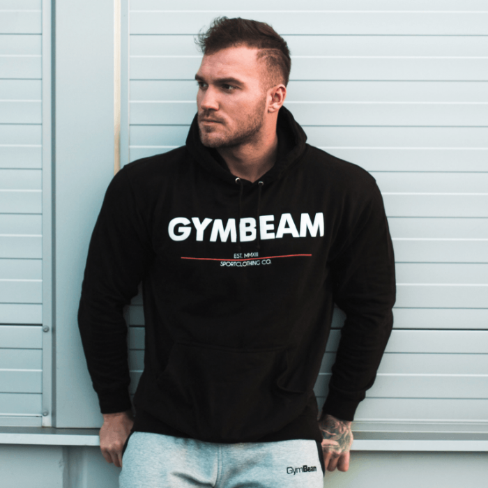 Men’s Sweatshirt GymBeam Clear Black White - GymBeam