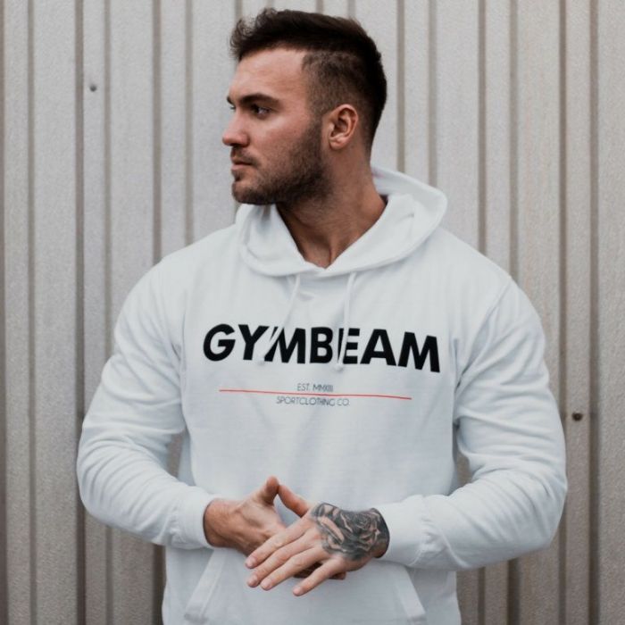 Men’s Sweatshirt GymBeam Clear White Black - GymBeam