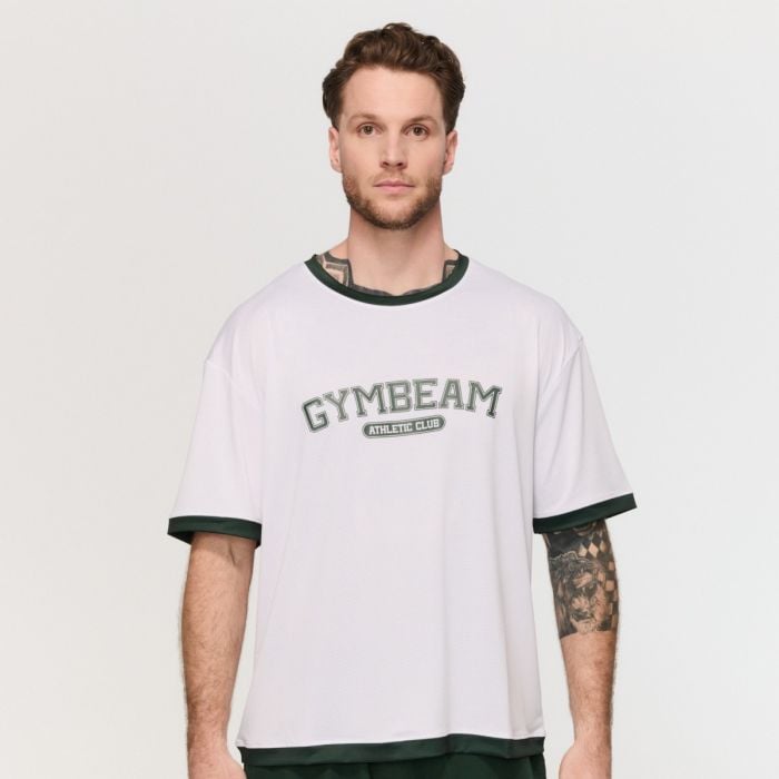 Maglietta Oversize Varsity White - GymBeam XL
