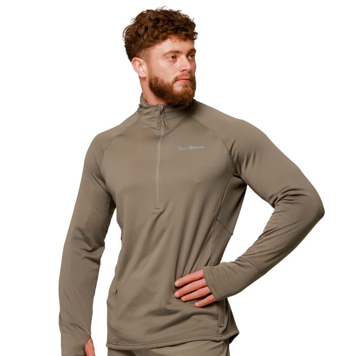 Felpa 1/2 Zip Pulse Running Vetiver - GymBeam XL