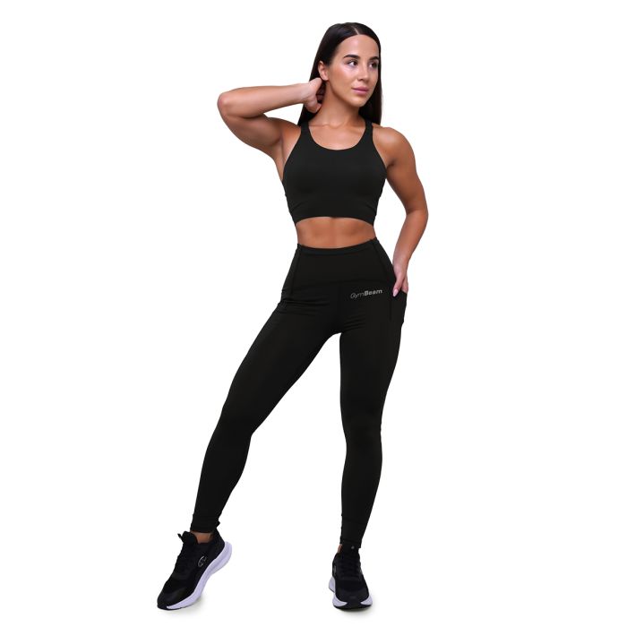 Reggiseno Sportivo Pulse Running Black - GymBeam XS
