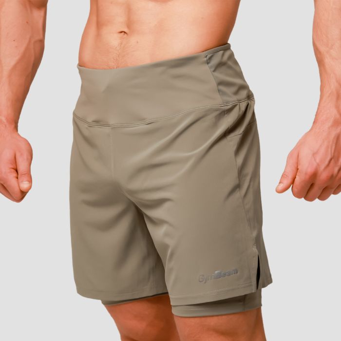 Pantaloncini 2in1 Pulse Running Vetiver - GymBeam XXL