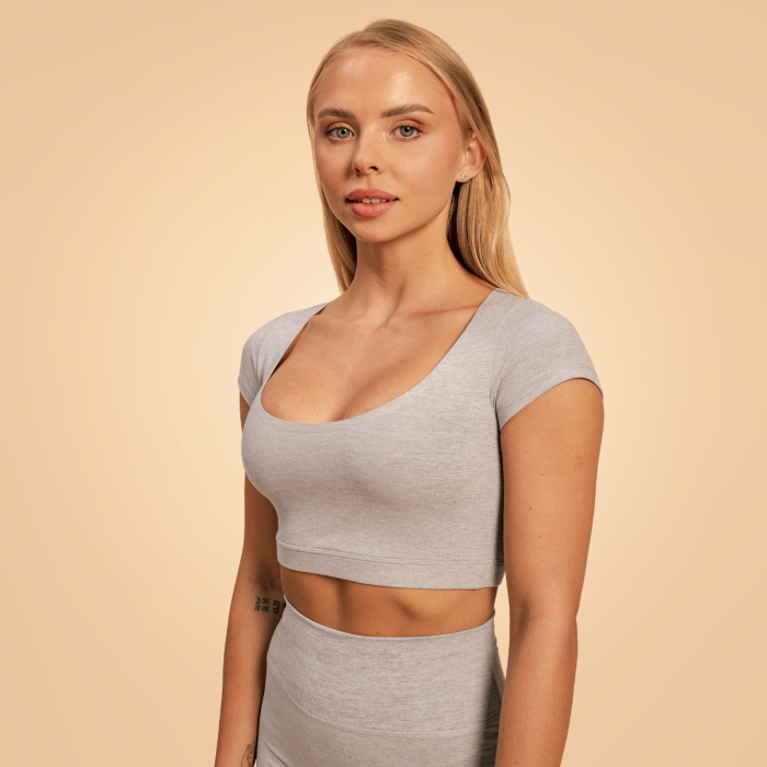 T-Shirt Cropped da Donna Sense Grey - BeastPink S