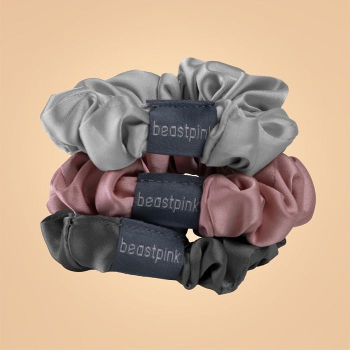 Set di 3 Elastici per Capelli in Raso - BeastPink single_variant