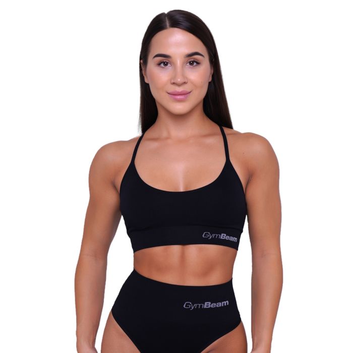 Reggiseno Sportivo String Black - GymBeam S