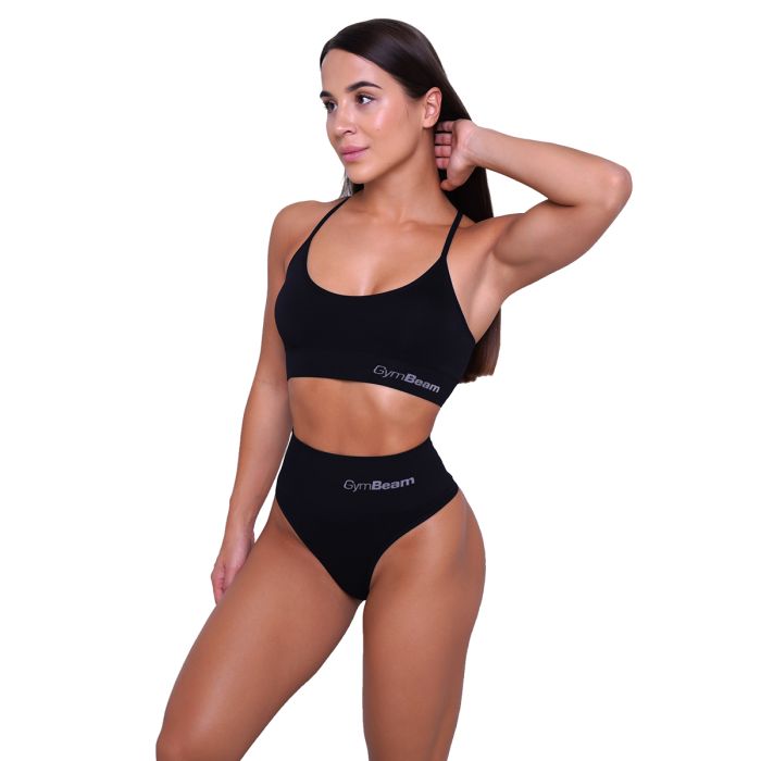 Reggiseno Sportivo String Black - GymBeam S