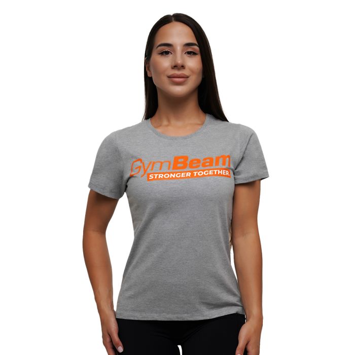 T-Shirt da Donna Stronger Together Grey - GymBeam L