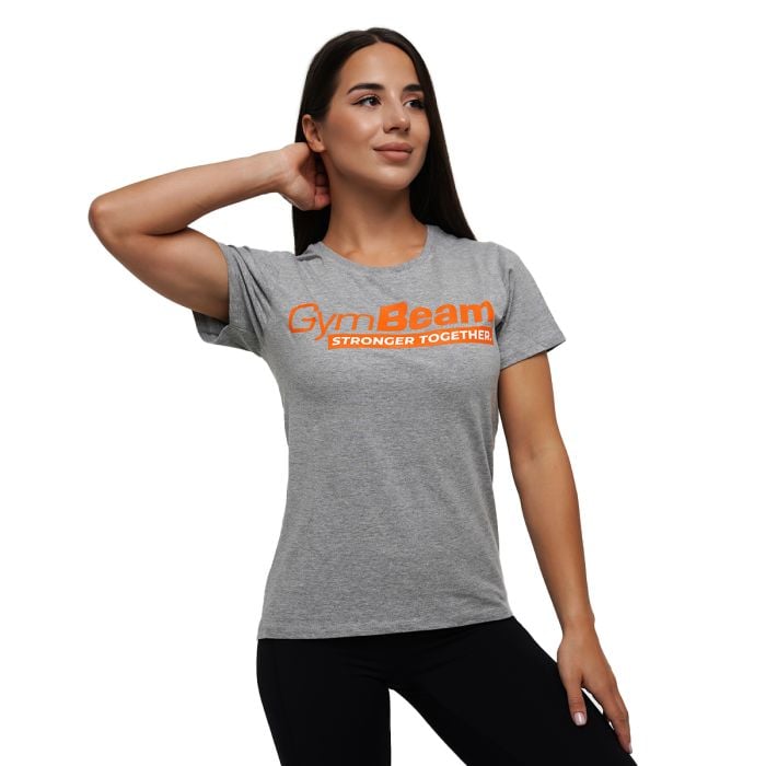 T-Shirt da Donna Stronger Together Grey - GymBeam L