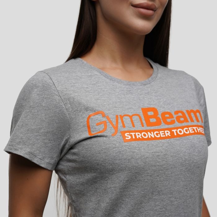 T-Shirt da Donna Stronger Together Grey - GymBeam L