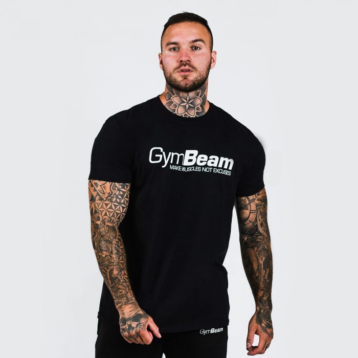 Maglietta da Uomo Make Muscles / Black - GymBeam