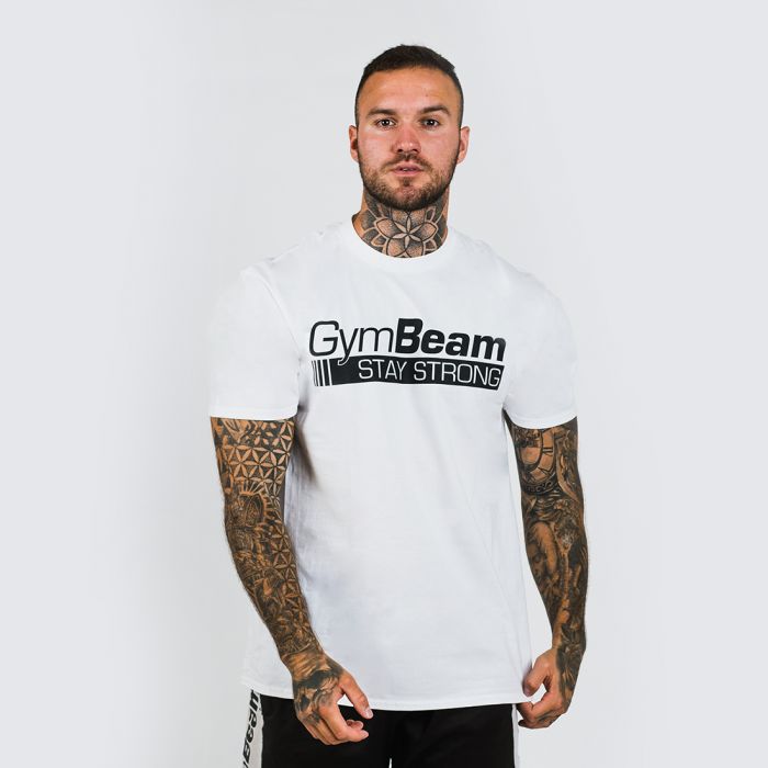 Men's T-shirt Stay Strong White - Gymbeam