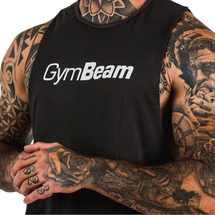 Canottiera Cut Off Black- GymBeam L