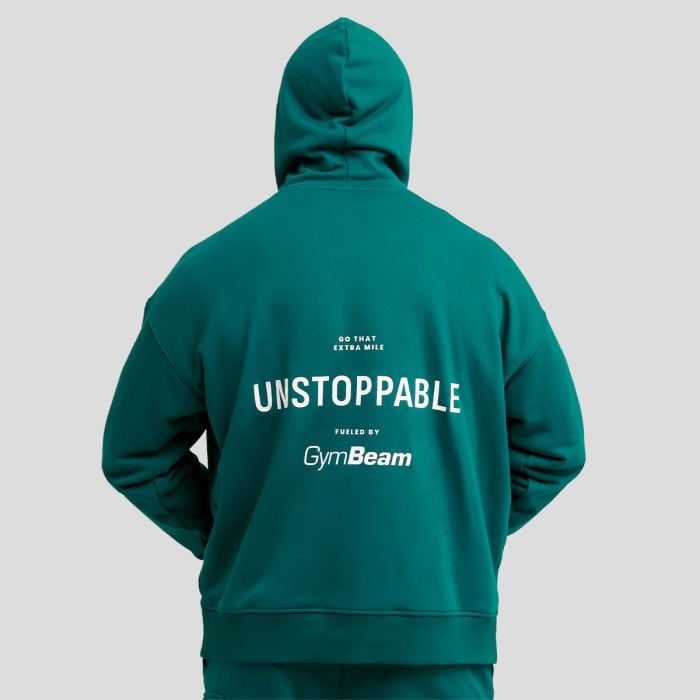 Felpa con Cappuccio Unstoppable Green - GymBeam S