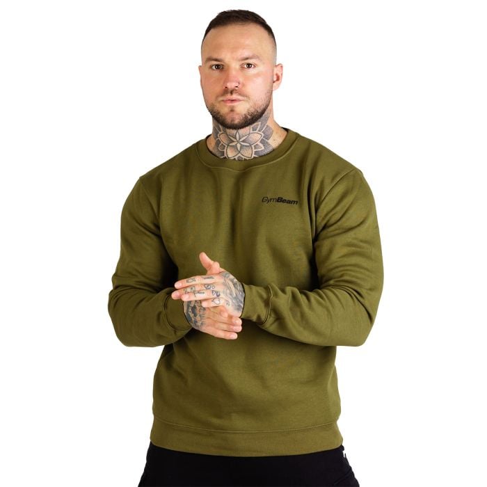 Felpa Basic da Uomo / Military Green - GymBeam L