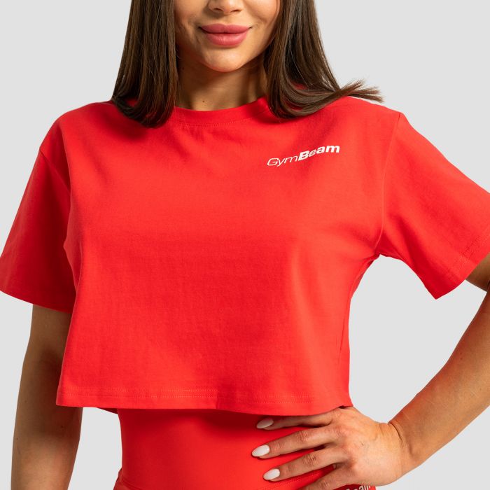 Crop Top da Donna Limitless Hot Red - GymBeam L